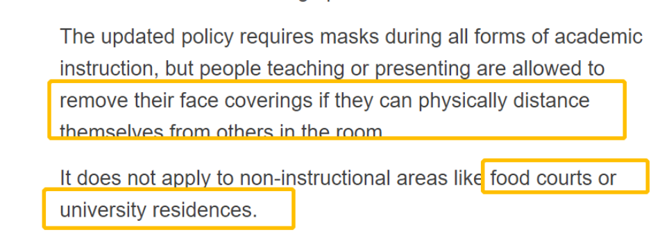 约克大学、亨伯学院等多所多伦多的大学表示将恢复口罩令…你的学校是什么政策？