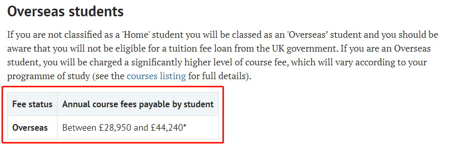 英国热门G10大学留学生2023年学费一览